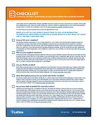Predictive Lead Scoring Vendor Checklist